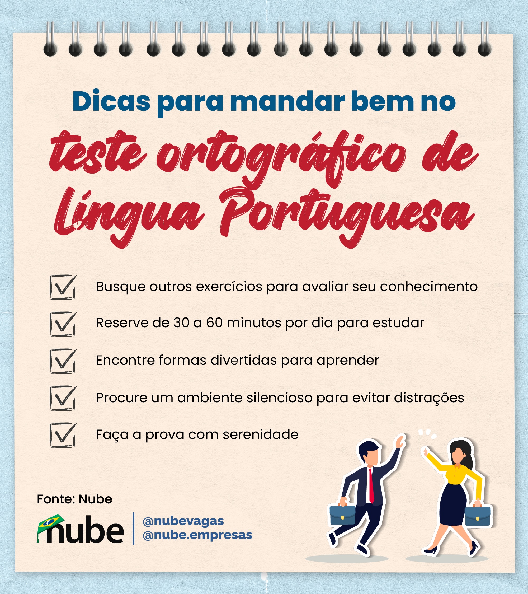 infográfico contendo dicas para ter bom desempenho em testes de língua portuguesa