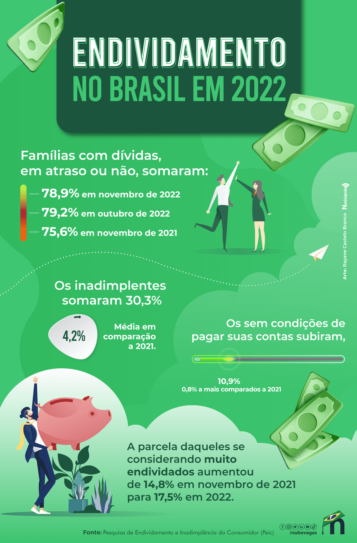 Infográfico endividamento brasil dados